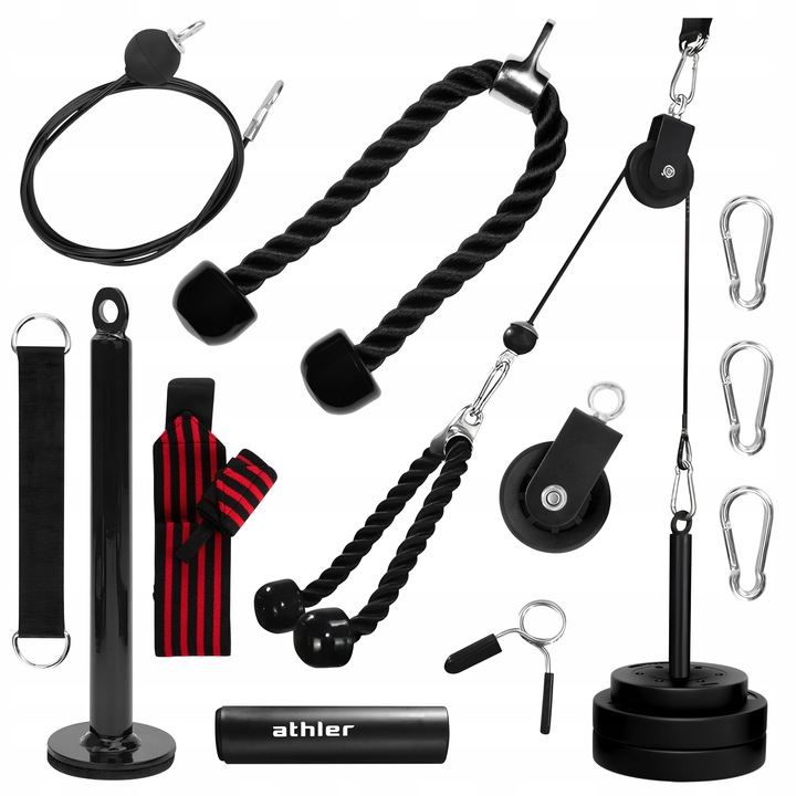 Wyciąg GÓRNY DOLNY do ćwiczeń Athler Agile 20 opaski na nadgarstki GRATIS