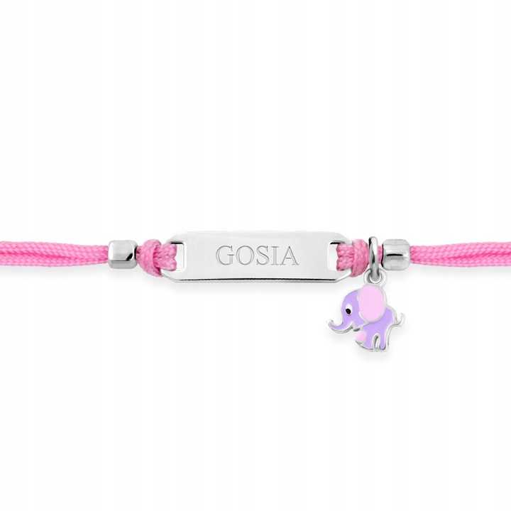 BRANSOLETKA SREBRNA 925 SŁONIK ID GRAWER YB208