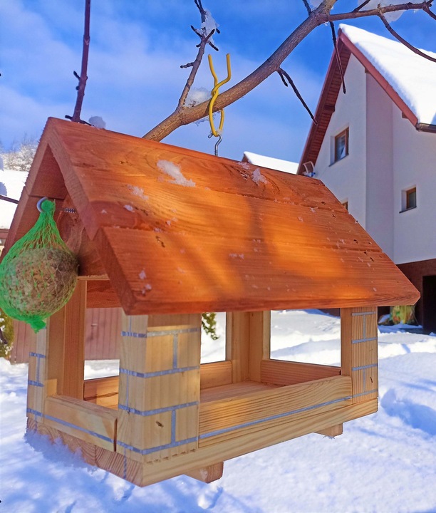 FAJNY karmnik dla ptaków domek karmnik dekoracja ogrodu 27/30/28 budka