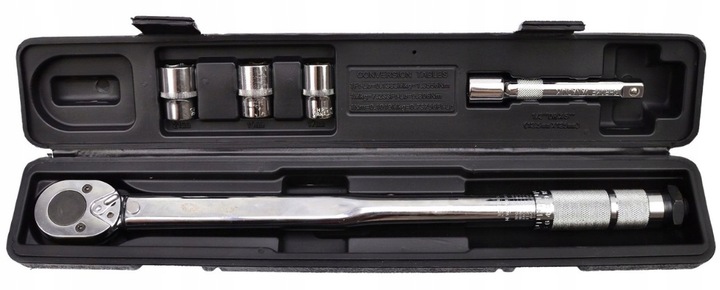 KLUCZ DYNAMOMETRYCZNY 1/2" 28-210NM + 3 CHROMOWANE NASADKI 17 19 21mm