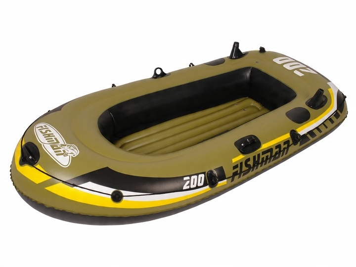 Ponton Dmuchany Wędkarski Turystyczny Łódka Kajak Wiosła 2os FISHMEN 200SET