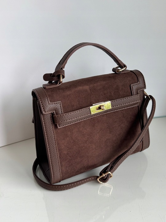 Torebka Gallantry Paris HIT czekoladowa zamsz eco brązowa listonoszka brąz