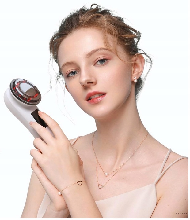 MEZOTERAPIA BEZIGŁOWA MASAŻER EMS TWARZY LIFTING 8W1 FRENNE ZESTAW + GRATIS