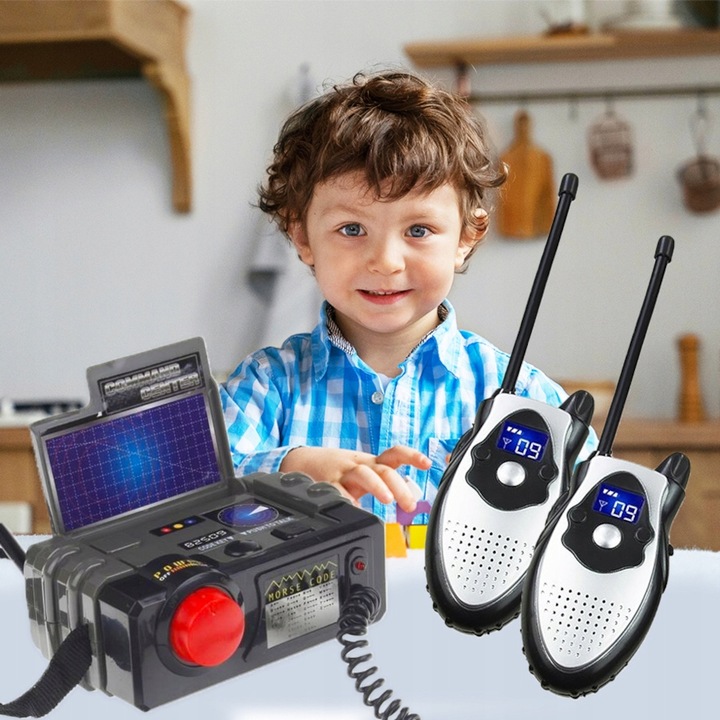 WALKIE TALKIE DLA DZIECI 2 x krótkofalówka ZESTAW łoki toki + BAZA do 30m