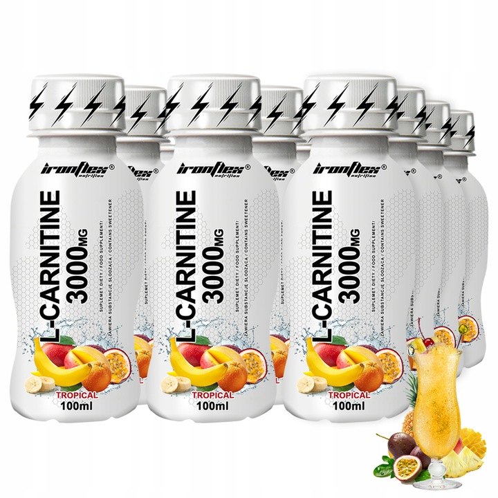 IRONFLEX L-CARNITINE 12 x 100 ml 3000 mg SHOT ODCHUDZANIE SPALACZ KARNITYNA