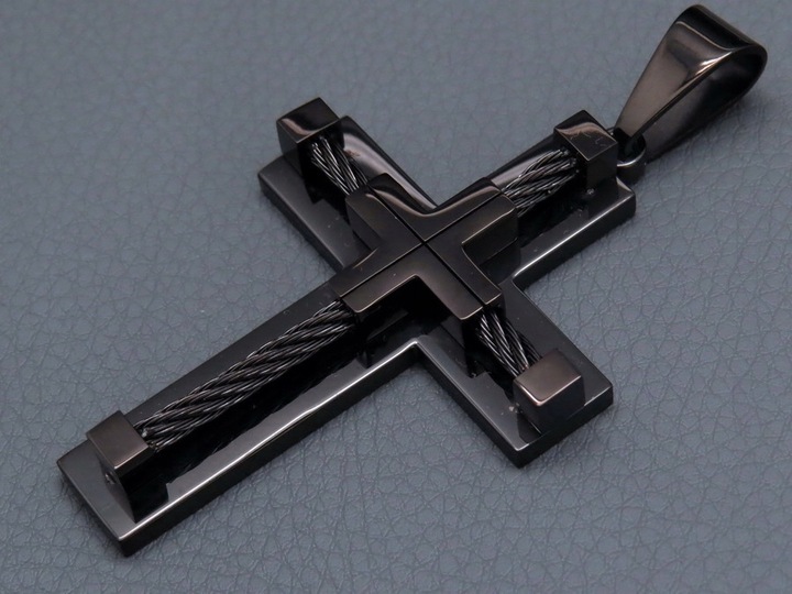 DUŻY KRZYŻ KRZYŻYK ZAWIESZKA NA ŁAŃCUSZEK STAL 316