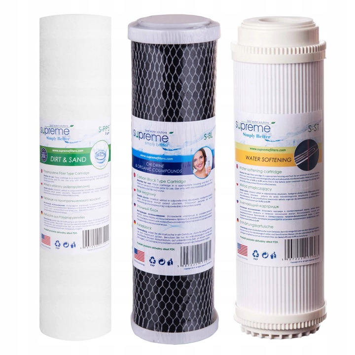 WKŁADY DO FILTRA WODY NA CAŁY DOM 3 STOPNIOWEGO S-PP5 S-BL S-ST