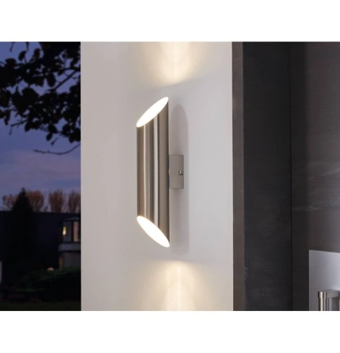 Kinkiet ogrodowy Eglo odcienie szarości i srebra zintegrowane źródło LED 7W