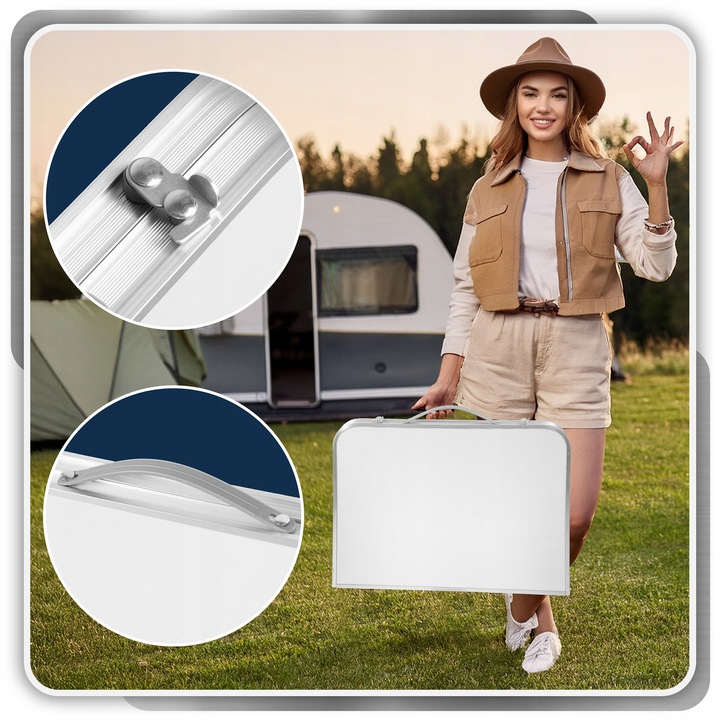 STOLIK TURYSTYCZNY SKŁADANY WALIZKA KEMPINGOWY NA RYBY BIWAK 60X40X25 -S-