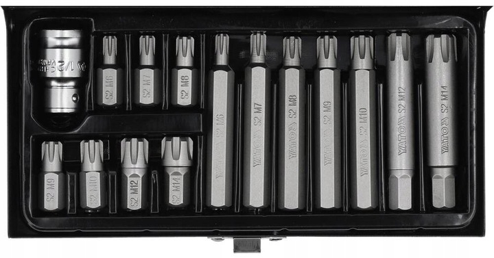 YATO ZESTAW 15 BITÓW KOŃCÓWEK WKRĘTAKOWYCH RIBE 30x70mm KOMPLET YT-0419