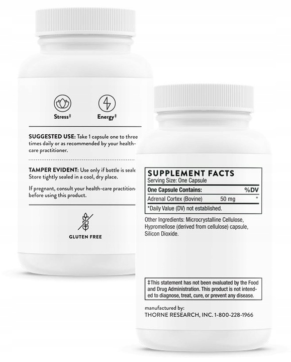 THORNE RESEARCH Adrenal Cortex - Kora Nadnerczy (60 kaps.)