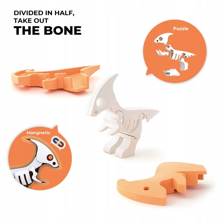 Świat Dinozaurów HalfToys 5 magnetyrznych dino