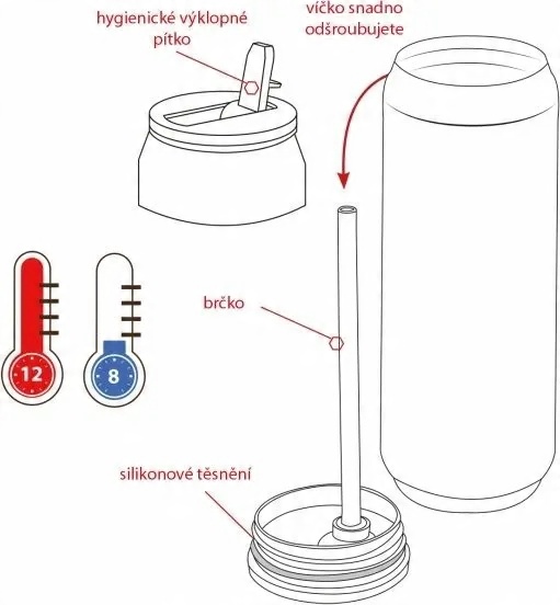 Kubek termiczny, termos Orion Maki biały 500 ml