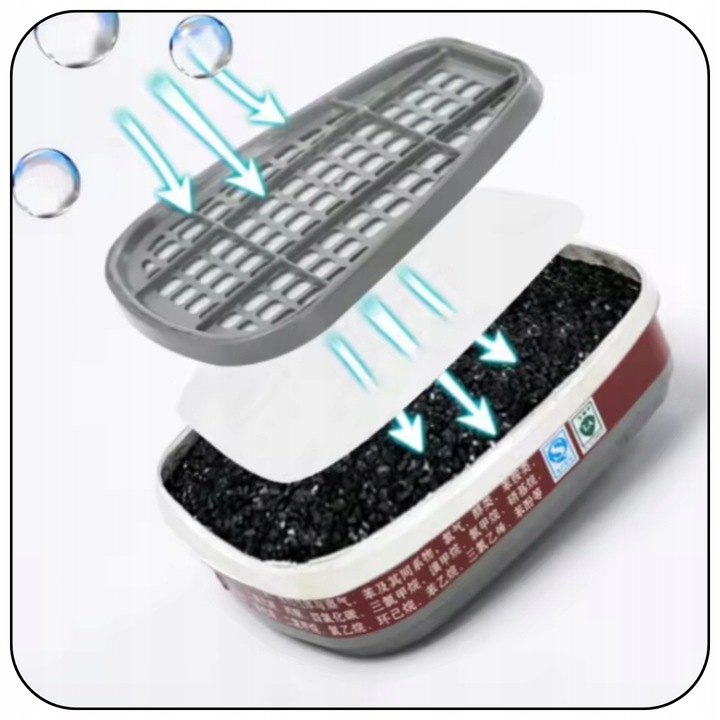 MASKA LAKIERNICZA PÓŁMASKA OCHRONNA PRZECIWPYŁOWA FILTRY + WKŁADY + GOGLE