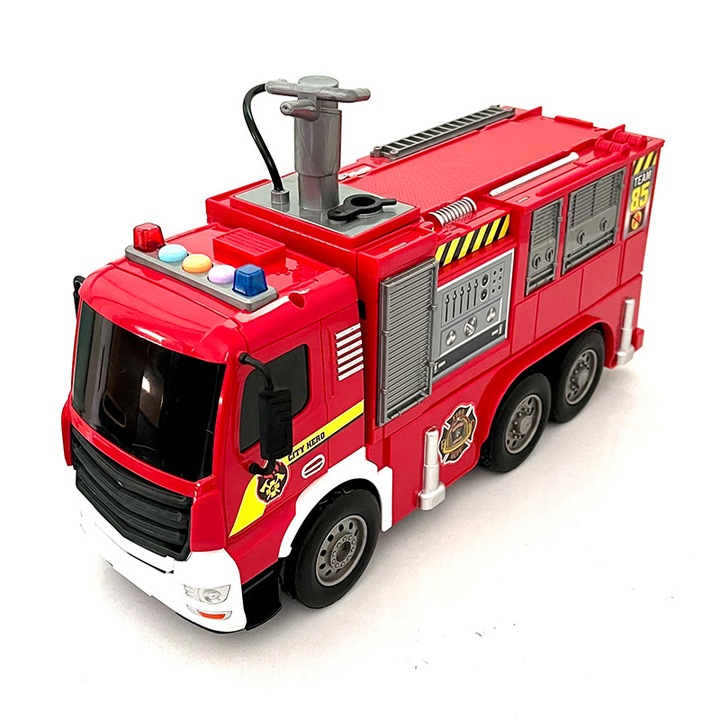 DUŻY WÓZ STRAŻACKI NA WODĘ STRAŻ POŻARNA DZWIĘKI
