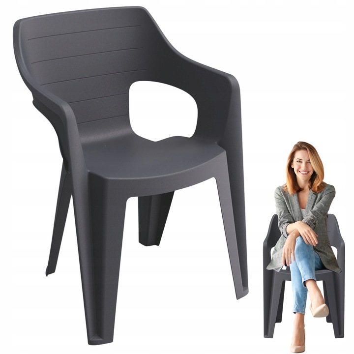 Allibert Krzesło ogrodowe Bilbao lowback chair graphite