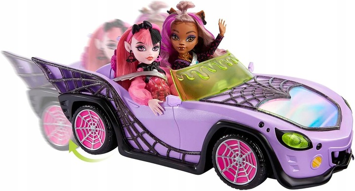 MONSTER HIGH GHOUL MOBILE POJAZD + AKCESORIA HHK63