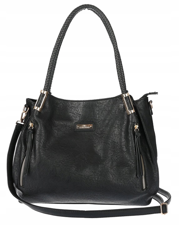 Torebka Damska Shopper Worek Pojemna Miejska Modna Torba CH7721 Czarna