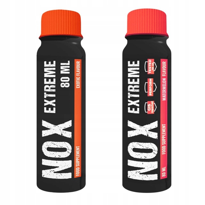 24 x nowmax NOX EXTREME 80 ML SZOT POMPA SIŁA ALANINA POBUDZENIE ORGANIZMU