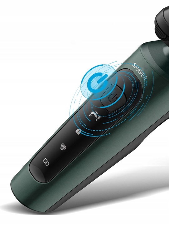 GOLARKA MĘSKA TRYMER MASZYNKA DO BRODY GŁOWY 3W1 ZIELONA Z AKUMULATOREM