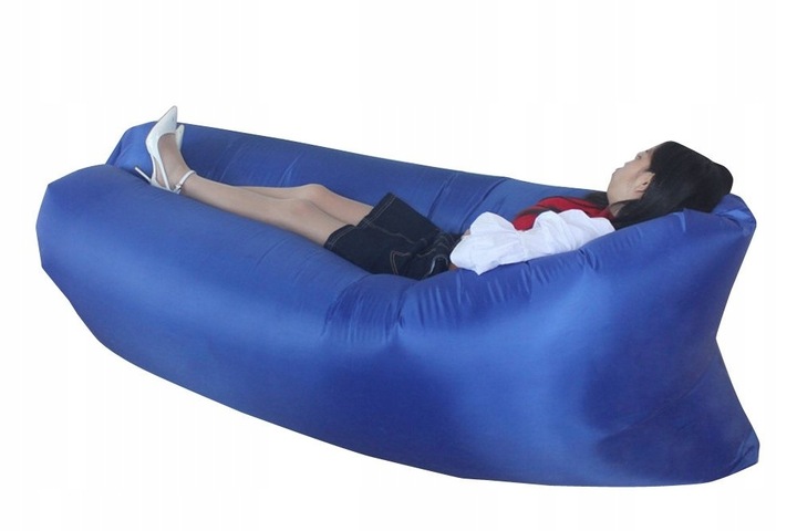 XXL LAZY BAG MATERAC PLAŻOWY POWIETRZNA KANAPA SOFA LEŻAK GRANATOWY 220CM