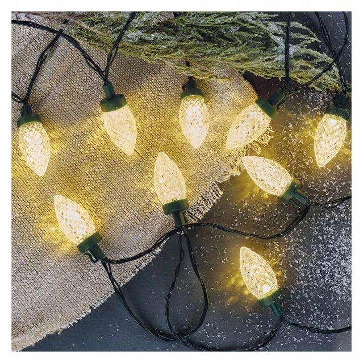 Lampki choinkowe LED szyszki 50 LED 9,8 m ciepła biel 8 programów IP44 EMOS