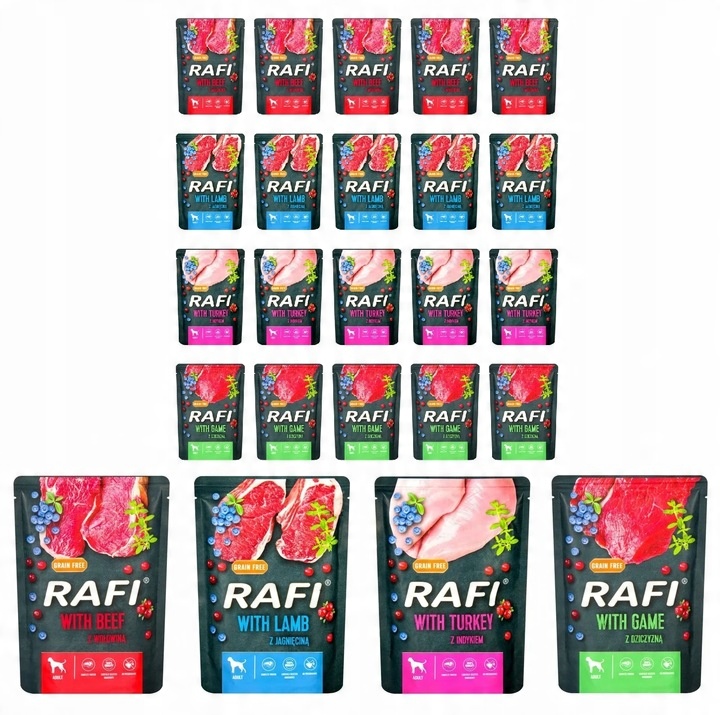 Mokra karma saszetki Rafi mix smaków 20x300 g