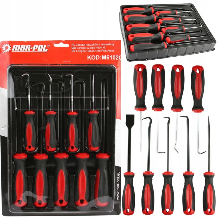 ZESTAW ŚRUBOKRĘTÓW HACZYKÓW NARZĘDZIOWYCH GROTY DO USZCZELEK ORINGÓW M61020