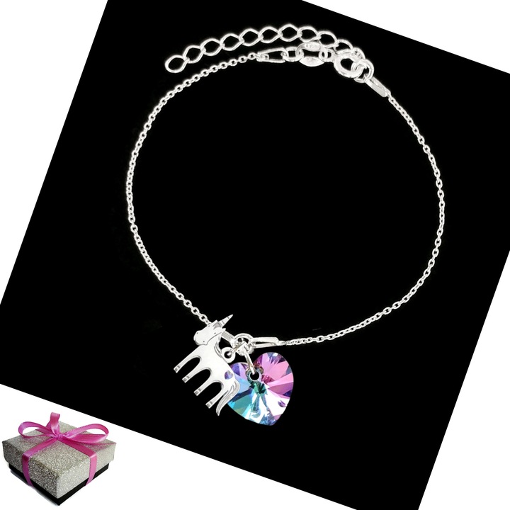 Bransoletka dla Dziewczynki Jednorożec Koń Srebro
