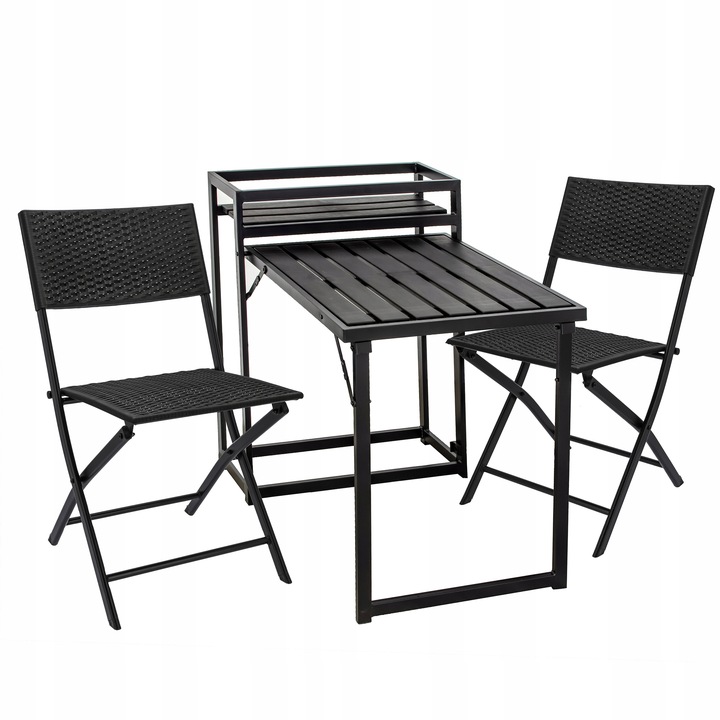 MEBLE NA BALKON OGRÓD TARAS składane komplet ZESTAW Stół 2 krzesła