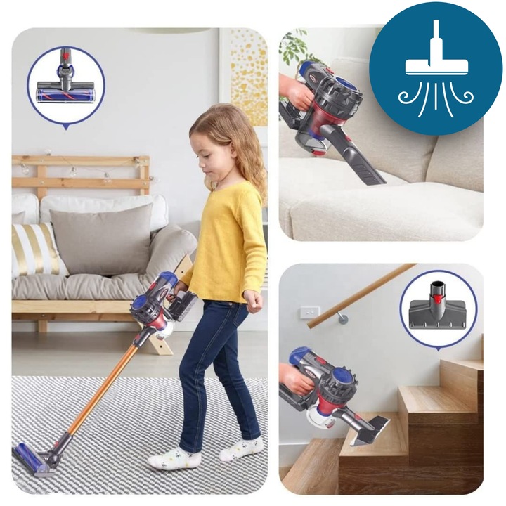 Odkurzacz Pionowy dla Dzieci z Dźwiękiem 2w1 i Ręczny Funkcja Ssania Dźwięk