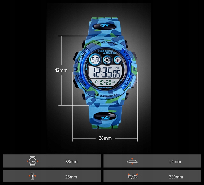 Zegarek dziecięcy SKMEI elektroniczny podświetlenie wiele funkcji