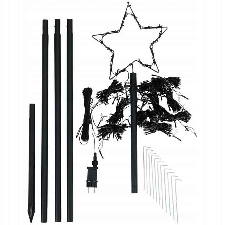 CHOINKA METALOWA XL 250 cm 500 LED TIMER KEMA ZEWNĘTRZNA OGRODOWA DUŻA