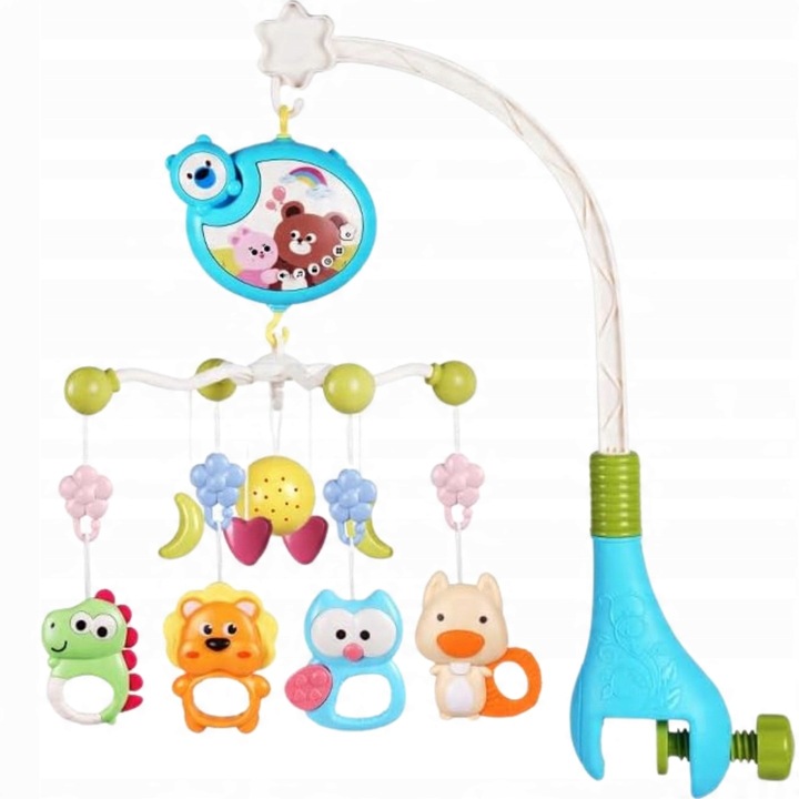 Karuzela do Łóżeczka Projektor Muzyka Pilot dla Chłopca Dziewczynki CE