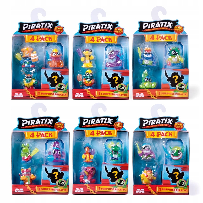 PIRATIX seria 2 SHARK TREASURE ZESTAW 4 FIGUREK MagicBox EFEKT KRYSZTAŁU