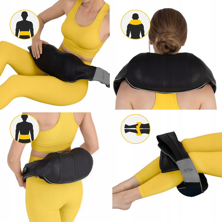 MASAŻER KARKU SHIATSU BEZPRZEWODOWY MASUJĄCY GRZEJĄCY SZYI PLECÓW ULTRA+