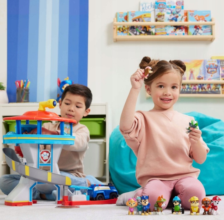 PSI PATROL DUŻA BAZA ZE ZJEŻDŻALNIĄ + CHASE FIGURKA I POJAZD RADIOWÓZ