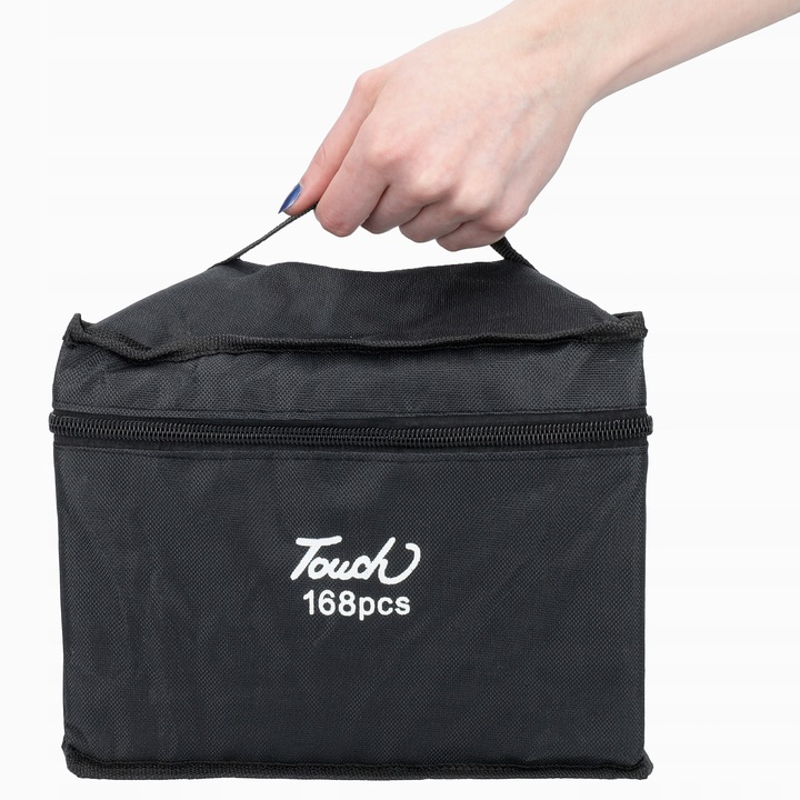 Markery 168 sztuk flamastry pisaki dwustronne alkoholowe precyzyjne + torba