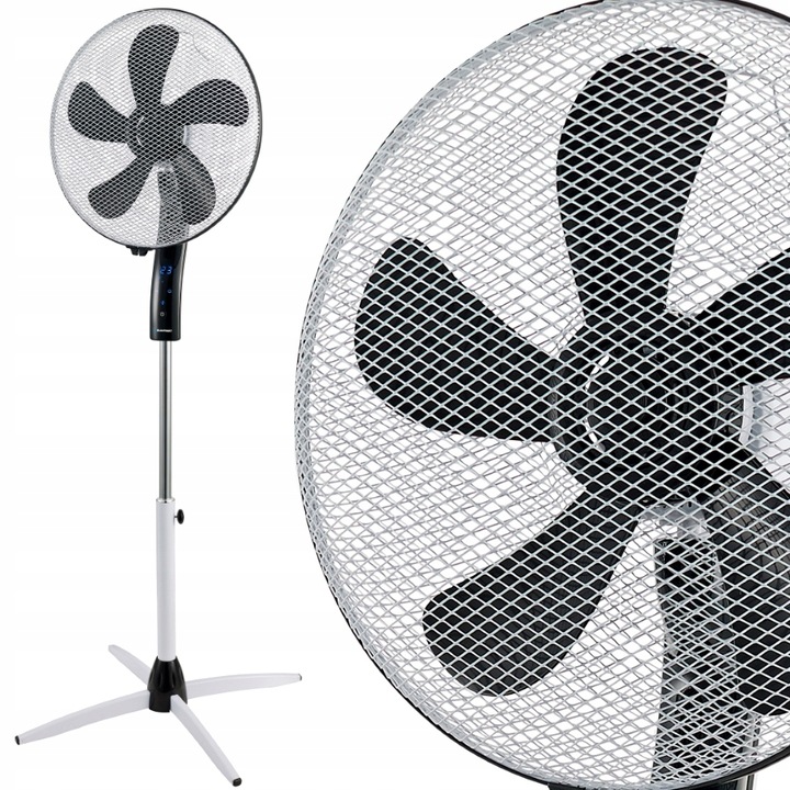 CICHY MOCNY WENTYLATOR WIATRAK PODŁOGOWY BLAUPUNKT ASF701 40dB 55W PILOT