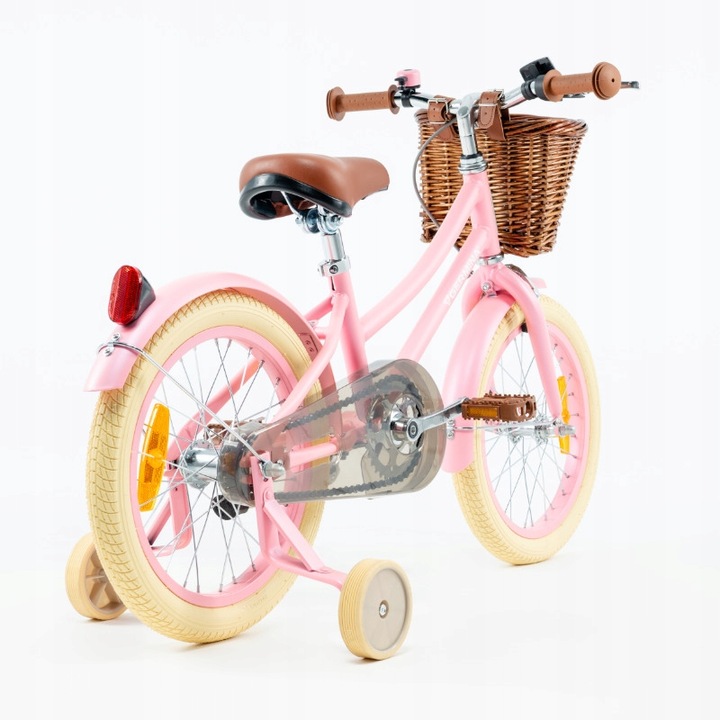 Bezpieczny Różowy rowerek dziecięcy 16" dla dziewczynki 4 5 lat na prezent