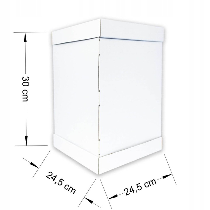 Karton pudełko na wysoki tort pietrowy 24,5x24,5x30 cm