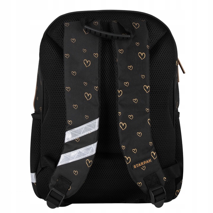 PLECAK TORNISTER SZKOLNY DLA DZIEWCZYNKI CZARNY ZŁOTY KOT KOTEK KLASA 1 3