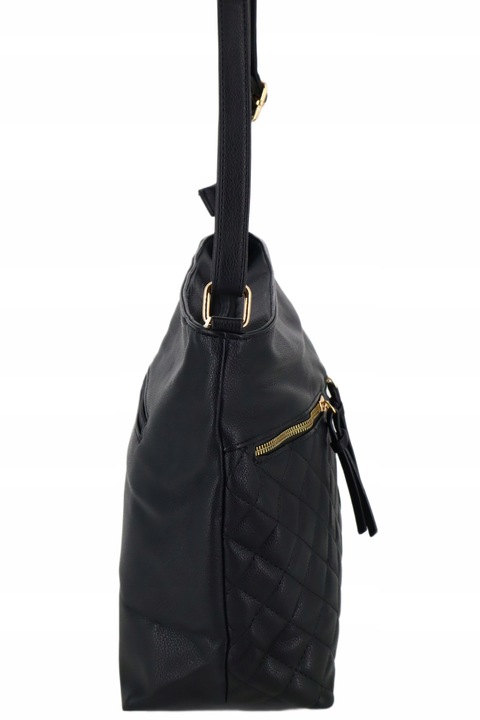 Torebka damska listonoszka klasyczna miękka z długim paskiem pikowana