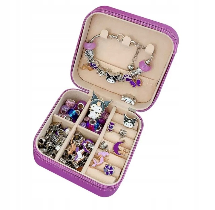 ZESTAW KUROMI DO ROBIENIA BRANSOLETEK NASZYJNIKÓW CHARMS HELLO KITTY