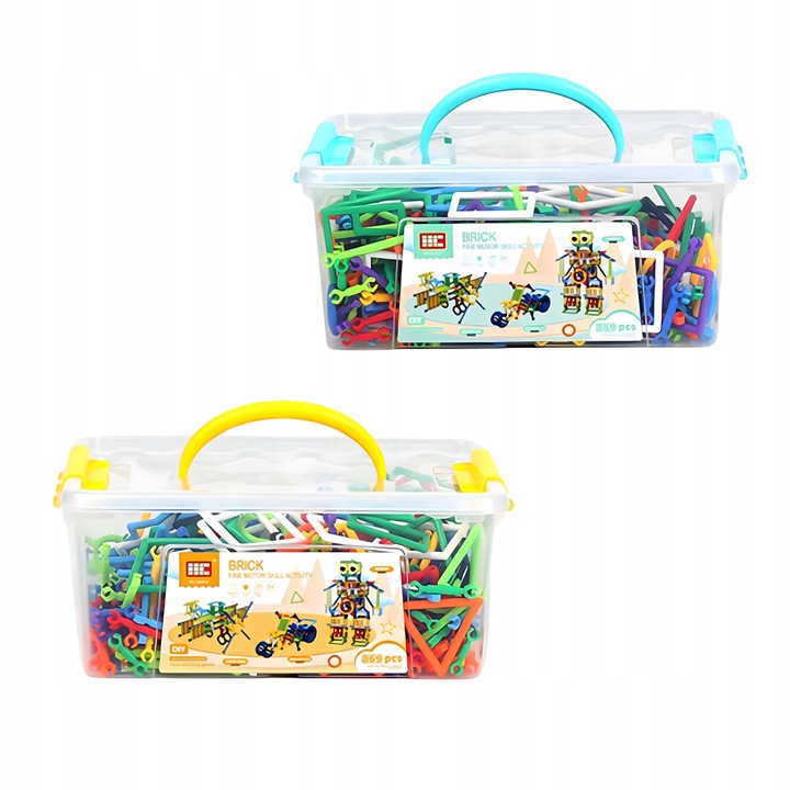 Klocki Małych Geniuszy Słomki Konstrukcyjne 869 el Edukacyjne Dla Dzieci