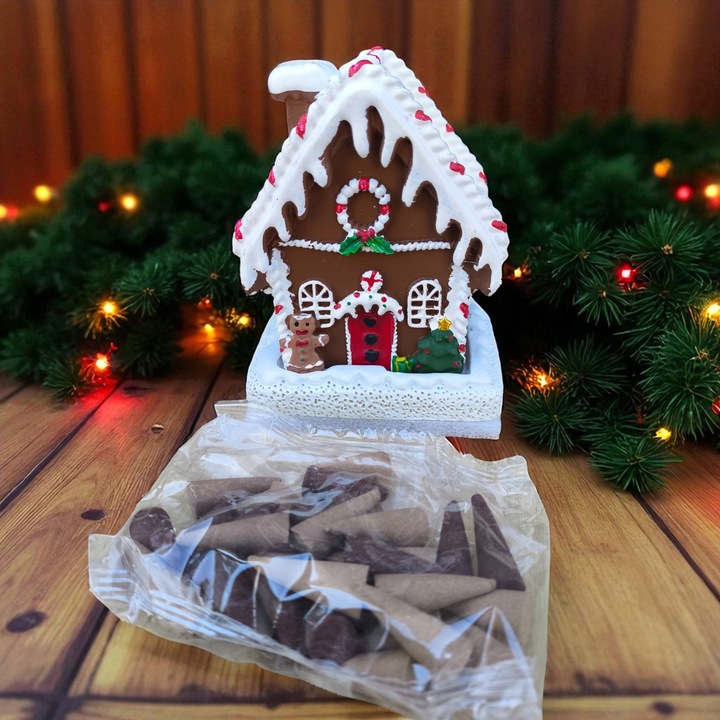 Kominek zapachowy świąteczna figurka domek Podstawka pod kadzidełka