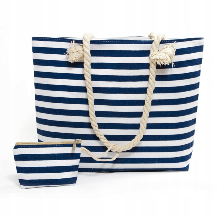 Torba Plażowa Duża Zapinana Na Zamek Torebka Shopper Na Piknik z Podszewką