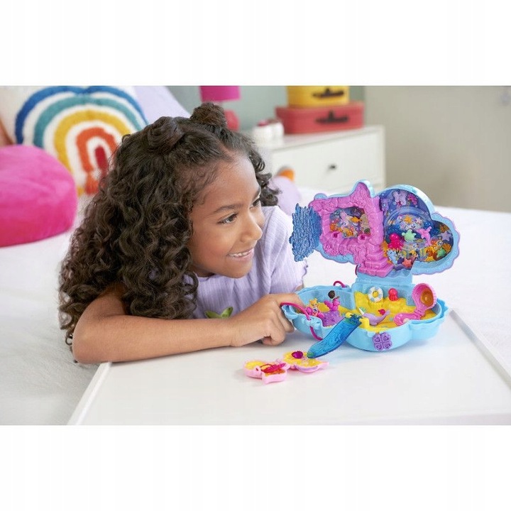 POLLY POCKET OTWIERANA TOREBKA KONIKI MORSKIE ZESTAW 2 MINILALKI + DODATKI