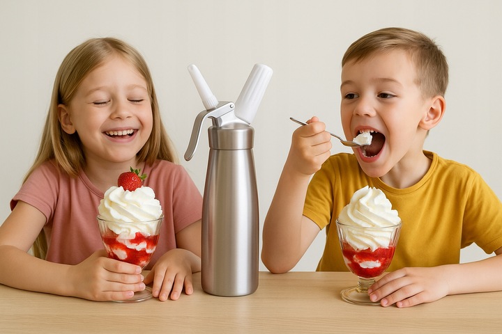 Syfon QUICK CREAM WHIPPER do Bitej Śmietany Saturator Srebrny 0,5L ART