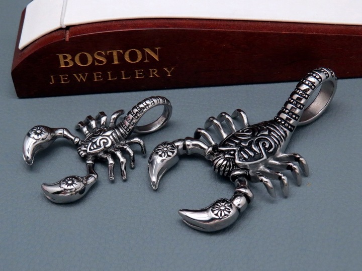 SREBRNY SKORPION NA ŁAŃCUSZEK STAL SZLACHETNA 316L